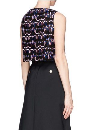 Back View - Click To Enlarge - PETER PILOTTO - 'Astro' rope embroidery silk organza cropped top