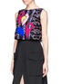 Front View - Click To Enlarge - PETER PILOTTO - 'Astro' rope embroidery silk organza cropped top