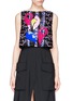 Main View - Click To Enlarge - PETER PILOTTO - 'Astro' rope embroidery silk organza cropped top