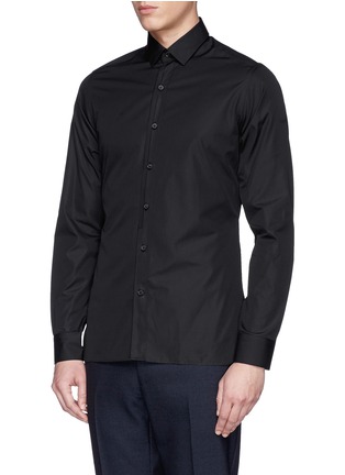 Front View - Click To Enlarge - LANVIN - Placket piping cotton poplin shirt