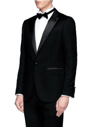Front View - Click To Enlarge - LANVIN - Satin peaked lapel tuxedo suit
