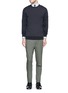 Figure View - Click To Enlarge - LANVIN - Compact cotton satin chinos