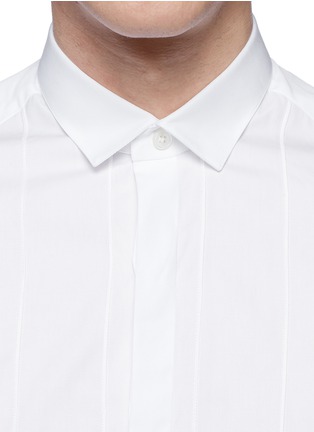 Detail View - Click To Enlarge - LANVIN - Stitched piping bib tuxedo shirt
