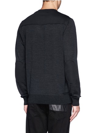 Back View - Click To Enlarge - LANVIN - Contrast yoke and elbow patch sweater