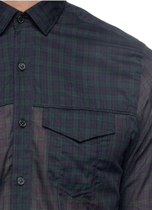Detail View - Click To Enlarge - LANVIN - Semi-sheer cotton check shirt
