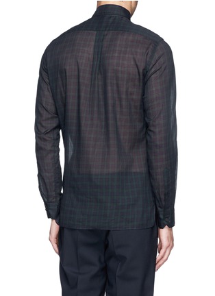 Back View - Click To Enlarge - LANVIN - Semi-sheer cotton check shirt