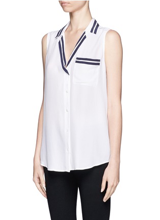 Front View - Click To Enlarge - EQUIPMENT - Keira stripe detail sleeveless shirt