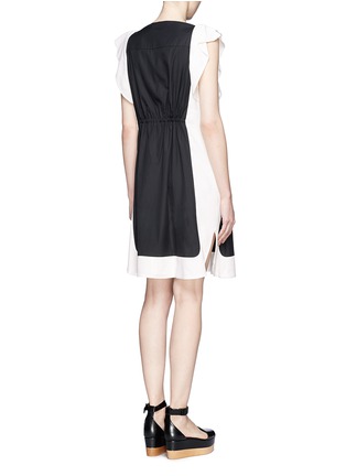 Back View - Click To Enlarge - SEE BY CHLOÉ - Ruffled shoulder drawstring waist dress