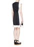 Back View - Click To Enlarge - SEE BY CHLOÉ - Ruffled shoulder drawstring waist dress