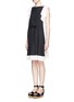 Front View - Click To Enlarge - SEE BY CHLOÉ - Ruffled shoulder drawstring waist dress