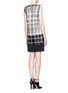 Back View - Click To Enlarge - MO&CO. EDITION 10 - Layered plaid sheer panel dress