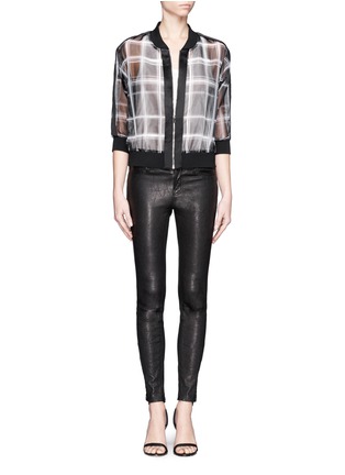 Figure View - Click To Enlarge - MO&CO. EDITION 10 - Sheer check print bomber jacket