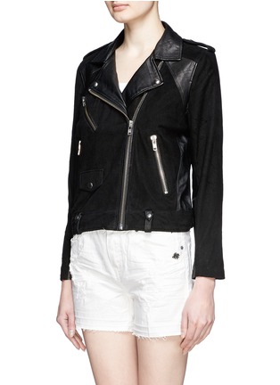 Front View - Click To Enlarge - IRO - Suede and nappa leather biker jacket