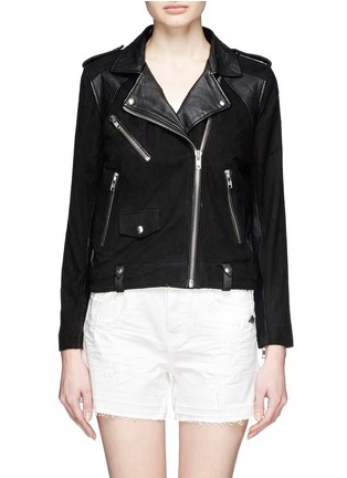 Main View - Click To Enlarge - IRO - Suede and nappa leather biker jacket