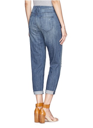 Back View - Click To Enlarge - CURRENT/ELLIOTT - 'The Fling' pinstriped cropped jeans