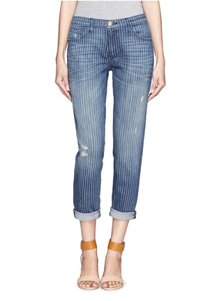 Main View - Click To Enlarge - CURRENT/ELLIOTT - 'The Fling' pinstriped cropped jeans