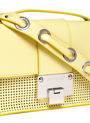 Detail View - Click To Enlarge - JIMMY CHOO - Rebel perforated patent leather satchel