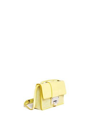 Figure View - Click To Enlarge - JIMMY CHOO - Rebel perforated patent leather satchel