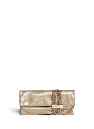 Main View - Click To Enlarge - JIMMY CHOO - Chandra chain metallic suede clutch
