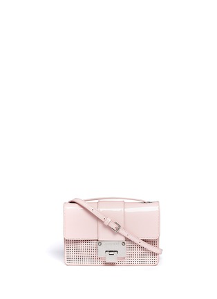 Main View - Click To Enlarge - JIMMY CHOO - 'Rebel' perforated patent leather satchel