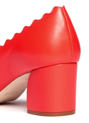 Detail View - Click To Enlarge - CHLOÉ - Scalloped edge leather pumps