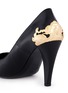 Detail View - Click To Enlarge - MC Q - Lex brocade hardware heel leather pumps