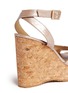 Detail View - Click To Enlarge - JIMMY CHOO - Papyrus cracked pearlescent leather wedge sandals