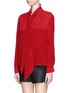 Front View - Click To Enlarge - SEE BY CHLOÉ - Scarf collar combo silk top