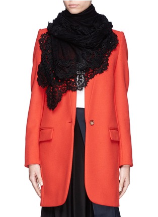 Figure View - Click To Enlarge - FALIERO SARTI - 'Camelia' lace border wool-cashmere scarf