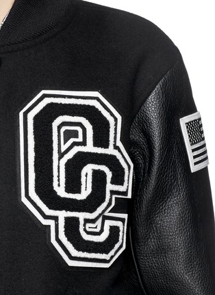 Detail View - Click To Enlarge - OPENING CEREMONY - Leather sleeve varsity jacket