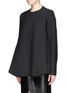 Front View - Click To Enlarge - OPENING CEREMONY - 'Mila' twill cascade cape blouse
