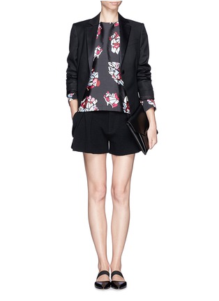 Figure View - Click To Enlarge - MS MIN - Floral print silk-wool blouse