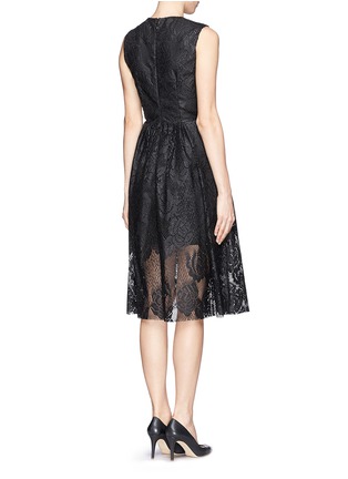 Back View - Click To Enlarge - MSGM - Lacquer lace flare dress