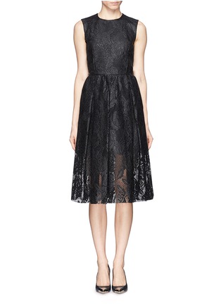 Main View - Click To Enlarge - MSGM - Lacquer lace flare dress