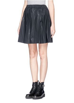 Front View - Click To Enlarge - MSGM - Faux leather flare skirt