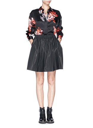 Figure View - Click To Enlarge - MSGM - Faux leather flare skirt