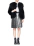 Figure View - Click To Enlarge - MSGM - Tibetan lamb fur sequin appliqué coat