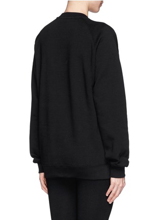 Back View - Click To Enlarge - MSGM - Floral mirror fleece-lined sweatshirt