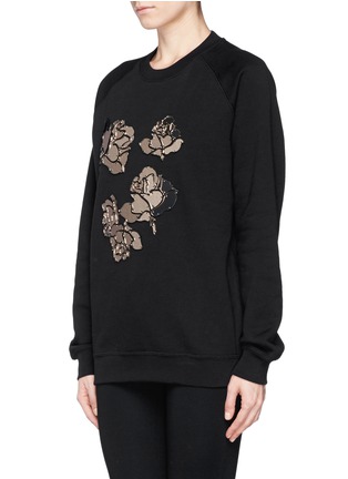 Front View - Click To Enlarge - MSGM - Floral mirror fleece-lined sweatshirt