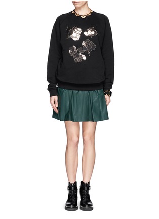 Figure View - Click To Enlarge - MSGM - Floral mirror fleece-lined sweatshirt