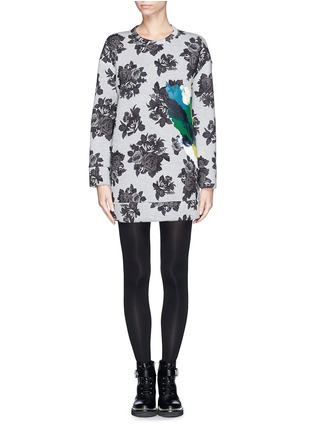Main View - Click To Enlarge - MSGM - Paint splash floral print sweatshirt dress
