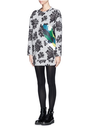 Figure View - Click To Enlarge - MSGM - Paint splash floral print sweatshirt dress