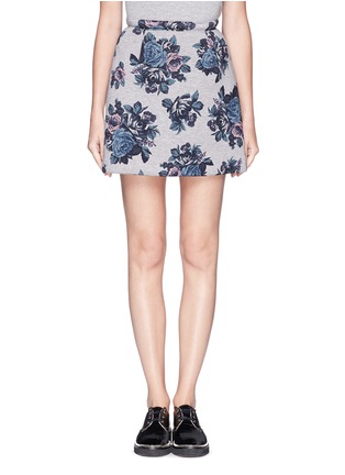 Main View - Click To Enlarge - MSGM - Rose print felpa skirt