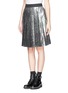Front View - Click To Enlarge - MSGM - Oilslick foil print pleat skirt