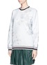 Front View - Click To Enlarge - MSGM - Floral print tulle overlay sweatshirt