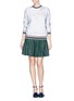 Figure View - Click To Enlarge - MSGM - Floral print tulle overlay sweatshirt