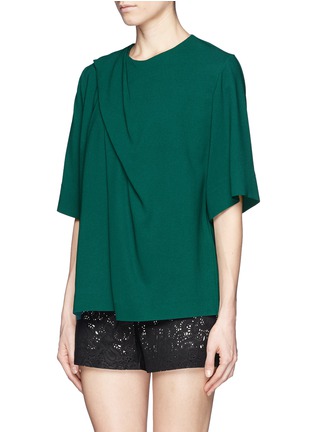 Front View - Click To Enlarge - MSGM - Drape front crepe top