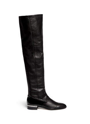 Main View - Click To Enlarge - REED KRAKOFF - 'Flat Oxford' patent trim leather boots