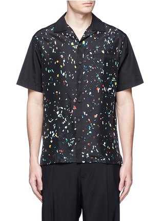 Main View - Click To Enlarge - LANVIN - Starlight print front silk bowling shirt