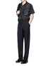 Figure View - Click To Enlarge - LANVIN - Starlight print front silk bowling shirt